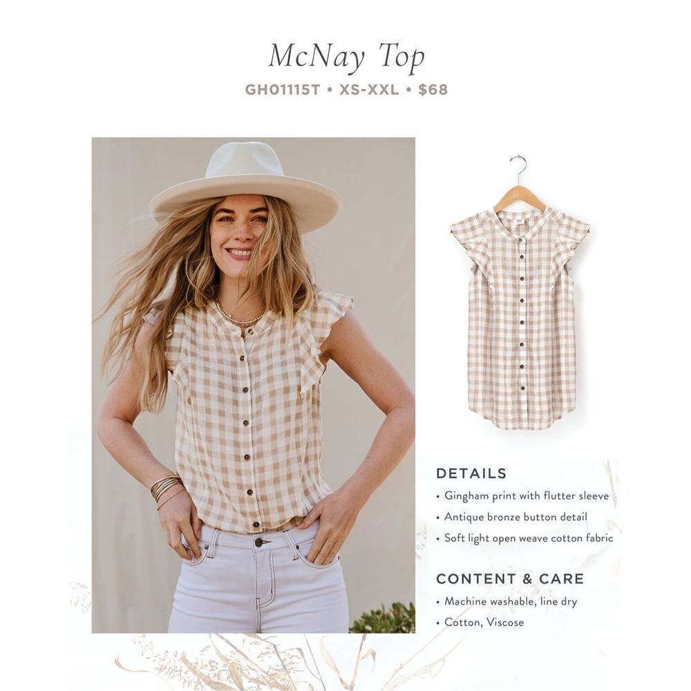 New Good Hart McNay Top Plaid Button Down XL
